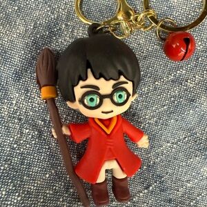 Harry Potter Action Figure Keychain with Quidditch Charm